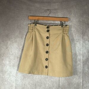 Active USA Tan Button Mini Skirt | Size Medium